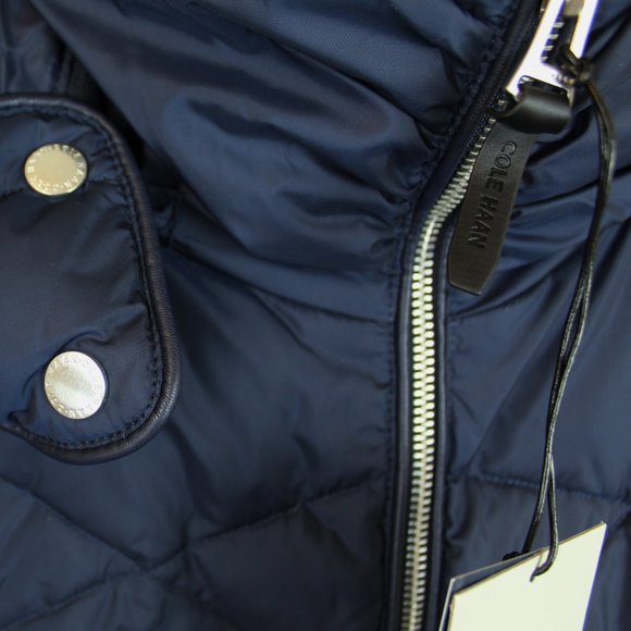 NWT Cole Haan Puffer Down Jacket- with Hood for Cold Weather - Picture 8 of 13